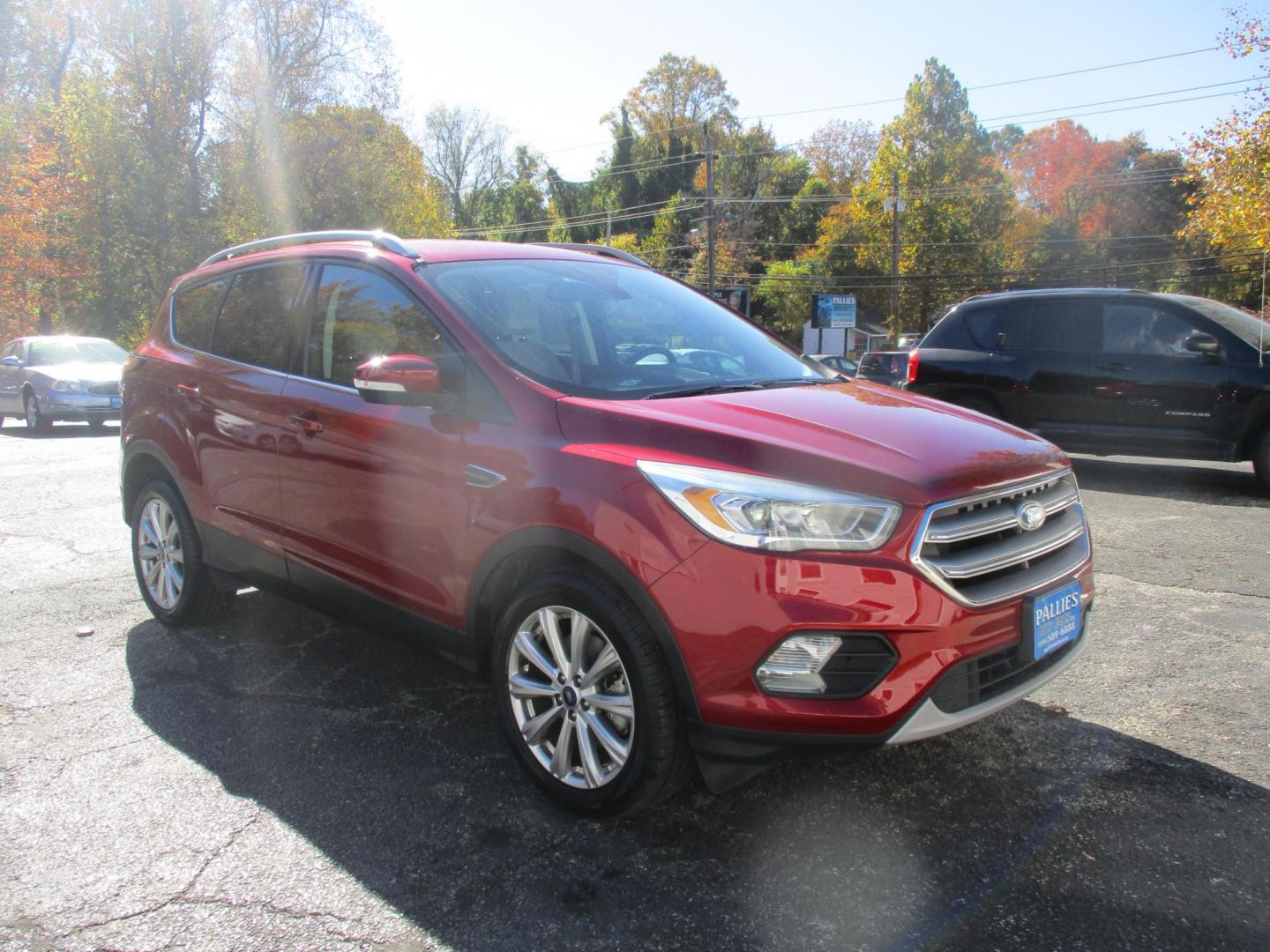 2017 RED Ford Escape Titanium 4WD (1FMCU9JD9HU) with an 1.5L L4 DOHC 16V engine, 6A transmission, located at 540a Delsea Drive, Sewell, NJ, 08080, (856) 589-6888, 39.752560, -75.111206 - Photo#0