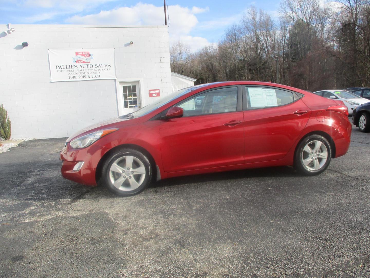 2013 RED Hyundai Elantra GLS A/T (KMHDH4AE0DU) with an 1.8L L4 DOHC 16V engine, 6-Speed Automatic transmission, located at 540a Delsea Drive, Sewell, NJ, 08080, (856) 589-6888, 39.752560, -75.111206 - Photo#1